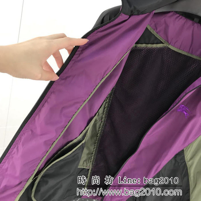 BURBERRY巴寶莉 18秋冬新款 速幹運動面料 防水輕薄 拼色夾克套裝 男女同款 ydi1638
